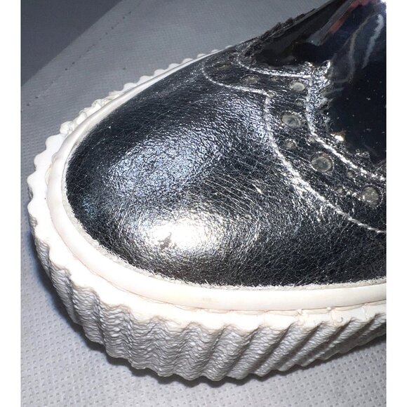 George J. Love Silver and White Platform Brogues For Women Shoe Size 6.5M (37) - Picture 6 of 6